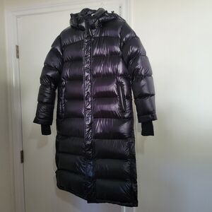 TNA SUPER PUFF LONG WOMEN'S SMALL SHINY BLACK